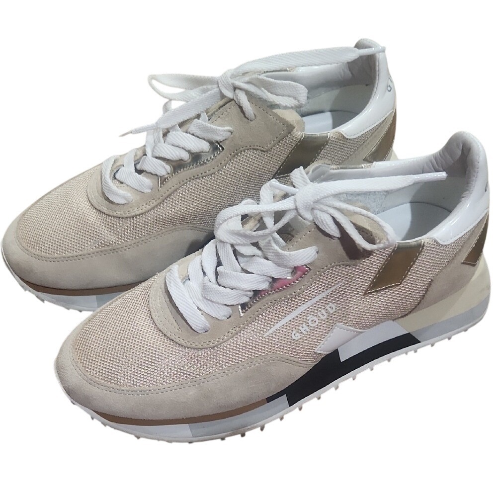 GHOUD Rush Venice Sporty Colorblock Suede Leather Lowtop Neutral Quiet Luxury 37